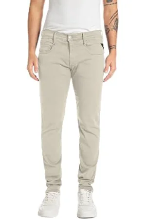 Replay Herren Jeans Anbass Slim-Fit Hyperflex Colour X-Lite mit Stretch, Grau , 31W / 34L