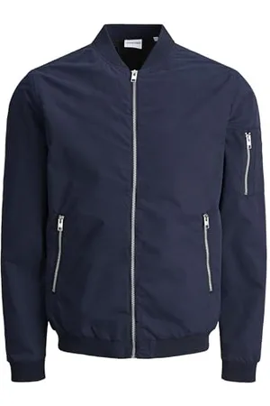 JACK & JONES Herren Leichte Bomber Jacke Plus Size | College Übergangs Blouson | Große Übergrößen JJERUSH, Farben:Blau-2, Größe Jacken:XXL