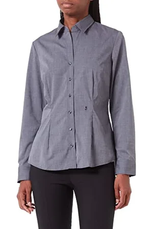 Seidensticker Damen City Langarm Slim Fit Uni Bügelfrei Bluse, , 36