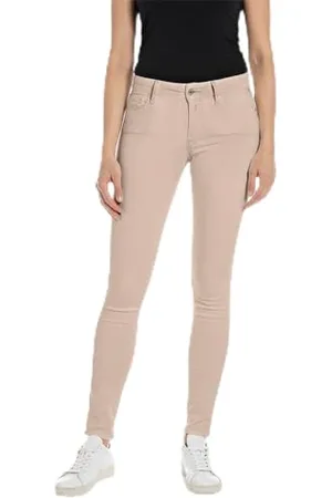 Replay Damen Jeans Hyperflex mit Stretch, Beige (Light Beige 893), 24W / 28L