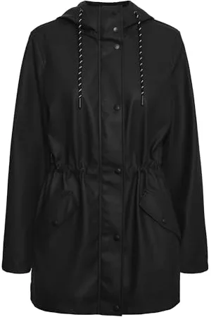 VERO MODA Curve Damen VMCMALOU Coated Jacket CUR NOOS Jacke, Black, 52