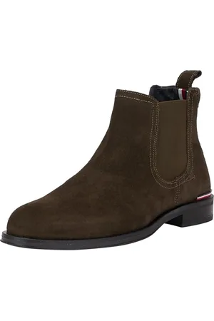 Tommy Hilfiger CORE RWB HILFIGER SUEDE CHELSEA ( Stiefeletten Herren, Grün (Black), 46 EU
