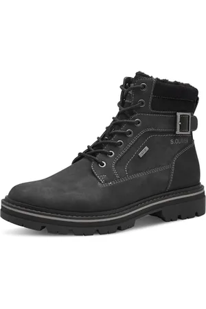 QS by s.Oliver Herren Stiefel zum Schnüren Wasserabweisend Vegan, (Black), 42 EU