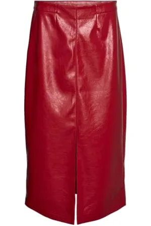 VERO MODA Damen Vmcamilla Coated Midi Skirt Midirock, , 40