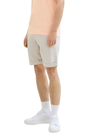 TOM TAILOR Herren Regular Fit Bermuda Shorts mit Gummibund, light dove grey, L