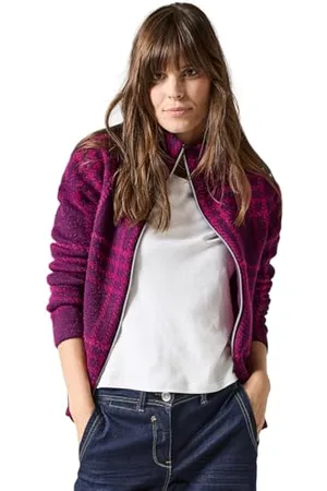CECIL Damen B253833 Karierte Strickjacke, , XL EU