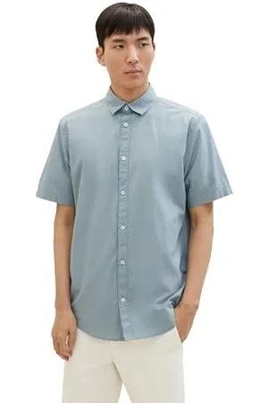 TOM TAILOR Herren Regular Fit Basic Hemd, grey mint, XXXL
