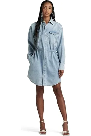 G-Star RAW Damen Relaxed Drawcord Denim Kleid, , M