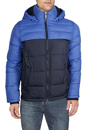 Tommy Hilfiger Herren Hooded Puffer Jacket Daunenalternativer Mantel, , L