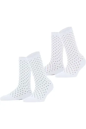 ESPRIT Damen Socken Fine Dot Multipack W So Baumwolle gemustert 2 Paar, , 35-38