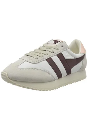 Gola Womens Boston 78 Sneaker, Off White/Burgundy/Pearl Pink, 36 EU