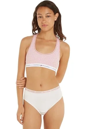 Tommy Hilfiger Damen BH Bralette Print Sport, Mehrfarbig (Mini Geo Coral Clay), XL