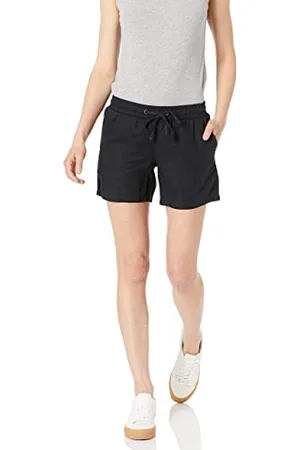 Amazon Damen Shorts aus Leinengemisch mit Zugband und 12,7 cm Innenbeinlänge (in Übergröße erhältlich), , M