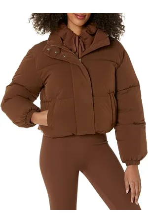 Amazon Damen Kurze Steppjacke Mit Durchgehendem Reißverschluss (Aus Mattem Oder Sherpa Fleece, Gesteppt), , XL