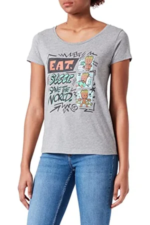 Marvel Damen womarcots033 T-Shirt, Grau meliert, X-Large