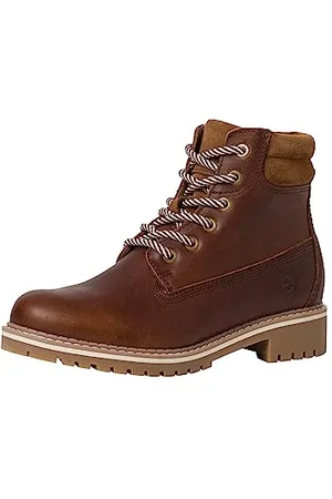 Tamaris Damen Schnürstiefel gefüttert Leder Blockabsatz Winter; BROWN/ ; 38 EU