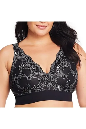 Glamorise Große Größen Plusgröße Bramour Lexington Plunge-Bralette mit Spitze ohne Bügel Nr. 7013