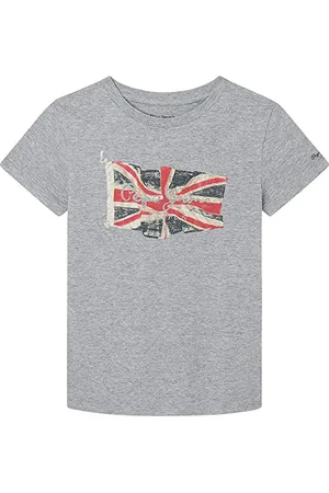 Pepe Jeans Jungen T-Shirts Flag Logo Jr S/S N, Grau (Grey Marl), 4 Jahre