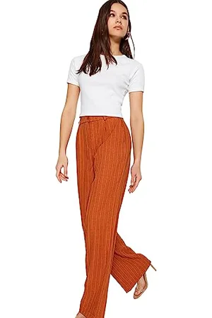 Trendyol Damen Woman High Waist Wide Leg Trousers Hose, , 34