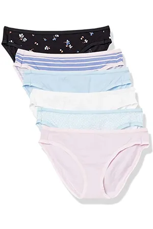 Amazon Damen Bikinihose aus Baumwolle (in Übergröße erhältlich), 6er-Pack, , 44