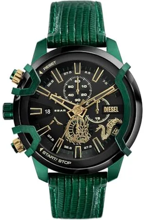 Diesel Herrenuhr Griffed Quarz/Chrono Uhrwerk 48 mm Gehäusegröße mit einem Lederarmband DZ4651