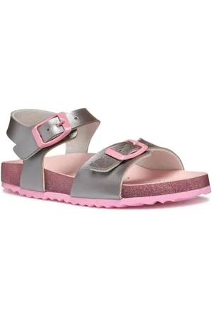 Geox J Adriel Girl I Sandal, Silver/Pink, 31 EU