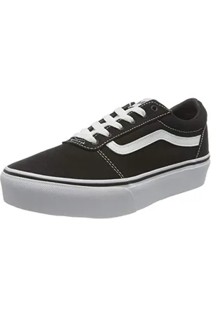 Vans Mädchen Ward platform canvas Sneaker, Leinwand Schwarz Weiß, 35 EU