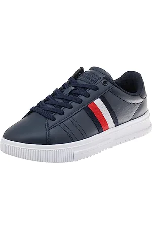 Tommy Hilfiger Herren Cupsole Sneaker Supercup Leather Schuhe, Blau (Desert Sky), 44