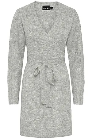 Pieces® Damen Pcellen Ls Wrap Knit Dress Noos Bc, , S