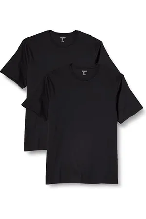Amazon Herren Kurzärmeliges T-Shirt mit Rundhalsausschnitt aus Baumwolle – Regular Fit, 2er-Pack, , 6XL Große Größen Tall