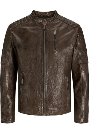 JACK & JONES JACK&JONES Herren JJERICHARD Leather Jacket NOOS Lederjacke, , L