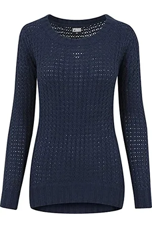 Urban classics Damen Damen Long Wideneck Sweater, Blau ( 155), XS