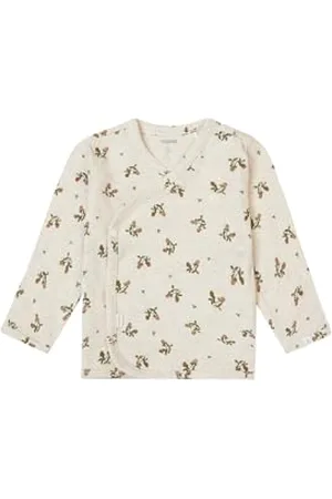 Noppies Unisex Baby U Tee Overlap Ls Nicosia AOP T-Shirt, Oatmeal, 68 EU