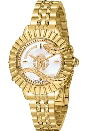 Roberto Cavalli Damen Analog Quarz Uhr mit Edelstahl Armband RV1L213M0051