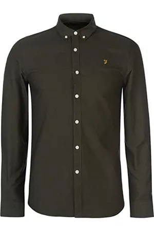 Farah Herren Brewer Cotton Oxford Slim Fit Shirt Hemd, , XXL