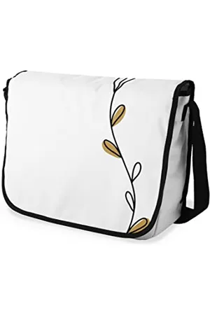 Bonamaison Le Jardin du Lin Digital Bedruckte Messenger Schultaschen mit Schwarzem Riemen für Mädchen und Jungen, Zurück zur Schule, Kuriertaschen für Schüler, Umhängetaschen, Größe: 29x36 Cm