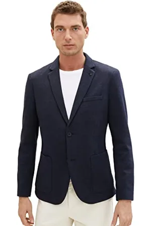 TOM TAILOR Herren 1037796 Jersey Piqué Sakko mit Stretch, 32850-blue Classic Melange, 52