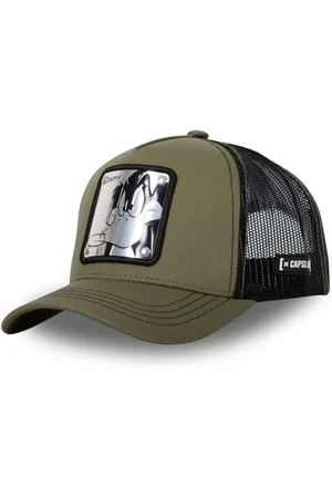 Capslab Daffy Duck Looney Tunes Metal Plate Olive Trucker Cap - One-Size