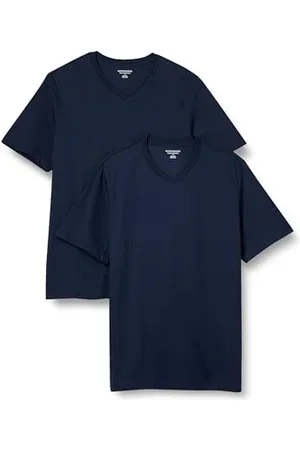 Amazon Herren Kurzärmliges T-Shirt mit V-Ausschnitt in normaler Passform (in Übergrößen erhältlich), 2er-Pack, , 5XL Große Größen Tall