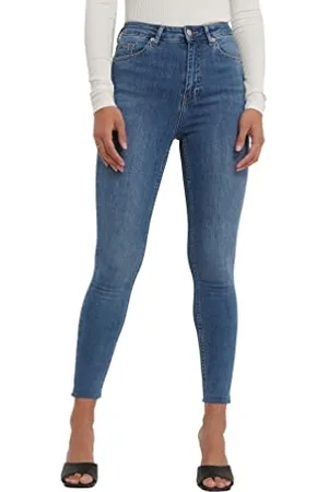 NA-KD Damen Skinny High Waist Raw Hem Jeans, , 36 EU