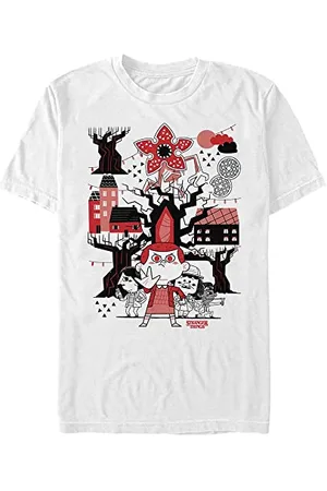 Stranger Things Herren Red Black Short Sleeve T-shirt, , XXL