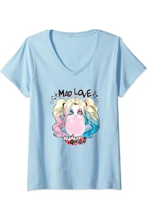 Harley Quinn Mad Love T-Shirt mit V-Ausschnitt