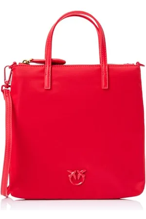 Pinko Damen Mini Shopper Recycled Nylon Tasche, R30b_rot-Block Color