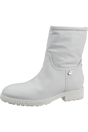 Moschino Damen precollezione Primavera Estate 2022 Mode-Stiefel, Bianco, 38 EU