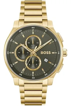 HUGO BOSS Chronograph Quarz Uhr für Herren Kollektion Peak 2.0 mit Goldfarben Edelstahlarmband - 1514190