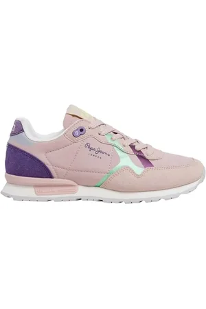 Pepe Jeans Mädchen Brit Print G Sneaker, Rosa (verwaschenes Rosa), 6