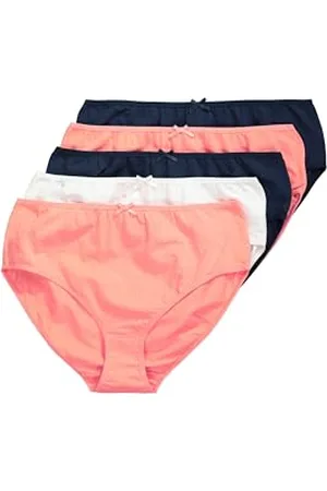Ulla Popken Damen Midislips, 5er-Pack, Punkte/Einfarbig Slip, , 54-56 EU