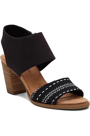 TOMS Damen Majorca Cutout Sandale mit Absatz, Black Multi, 37 EU