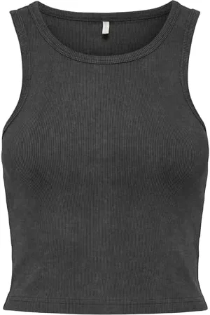 ONLY ONLVELMA Rib Acid WASH Crop Tank TOP Acc