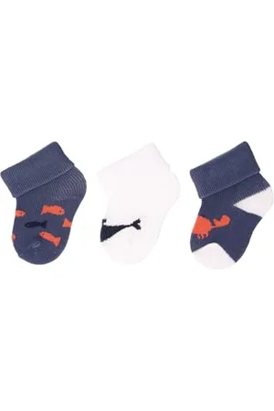 Sterntaler Erstlingssocken 3er Pack Fische - Socken für Jungen - Babysocken mit Umschlag und Motiven - , 0